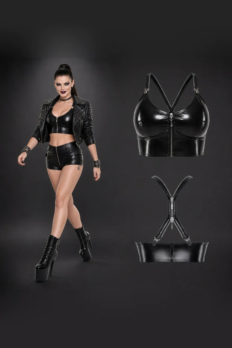 Top Krótki Wetlook Z Odpinanymi Ramiączkami Alice Czarny Demoniq