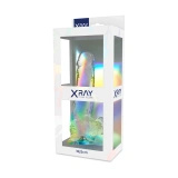 XRAY Clear dildo żelowe 18,5 cm, transparentne, z kulkami, przyssawka