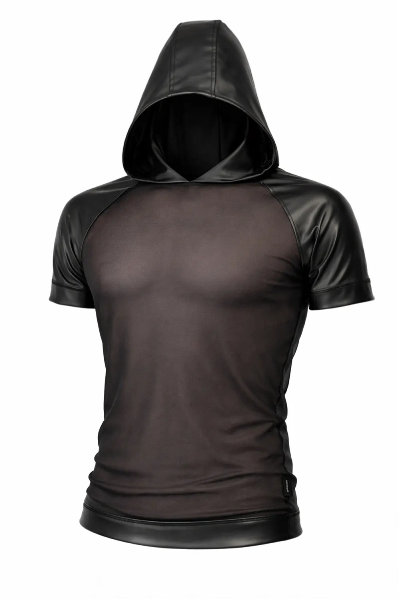 T-shirt Z Kapturem I Rękawami Raglan Wetlook Magnus Czarny Regnes