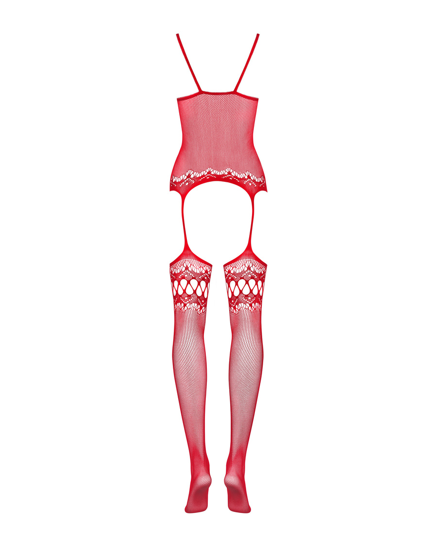F214 Bodystocking Czerwone S/M/L Obsessive
