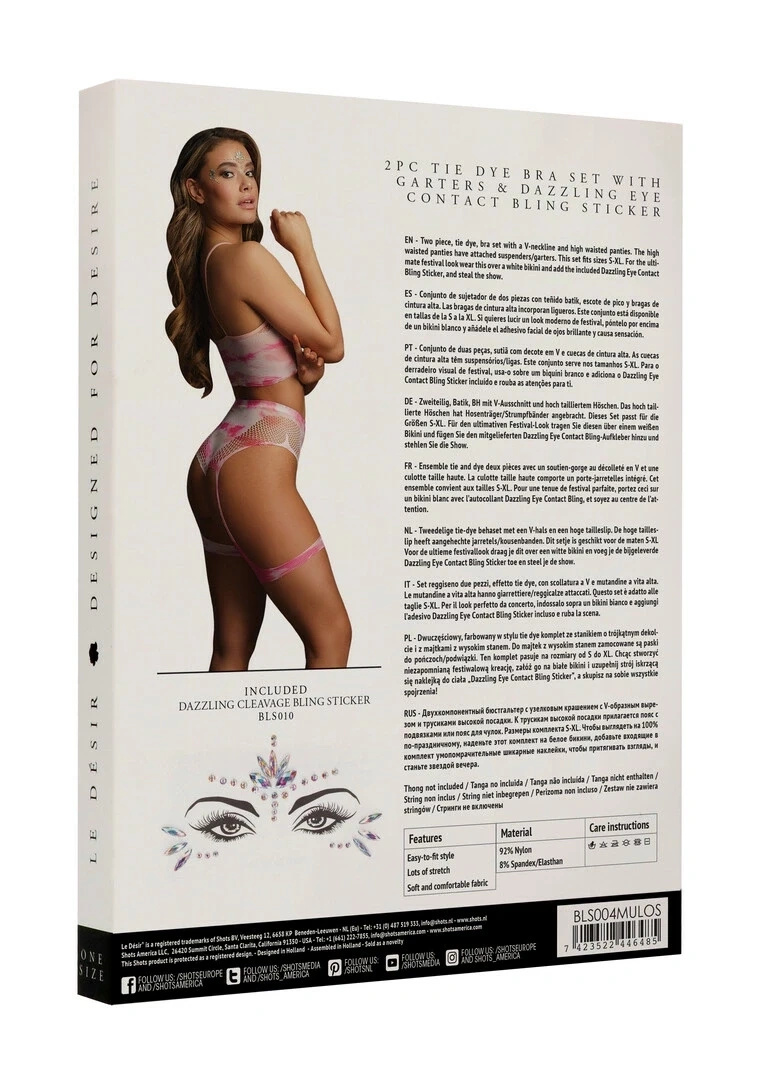 Le Desir Dazzling komplet z wysokim stanem i szelkami S-XL