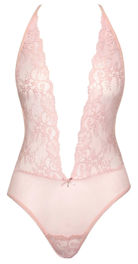 Kissable body koronkowe różowe, regulowane ramiączka, L/XL