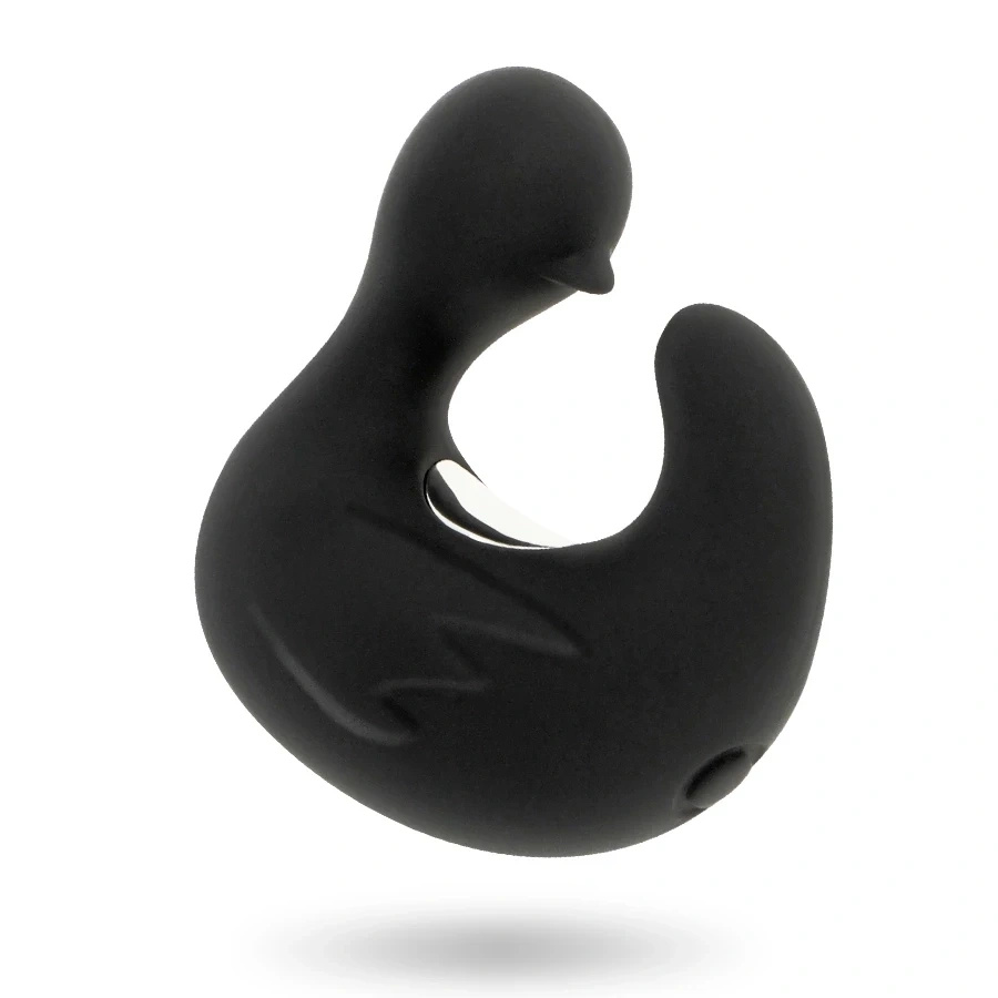 Black and Silver DuckyMania – mini wibrator silikonowy, ładowalny