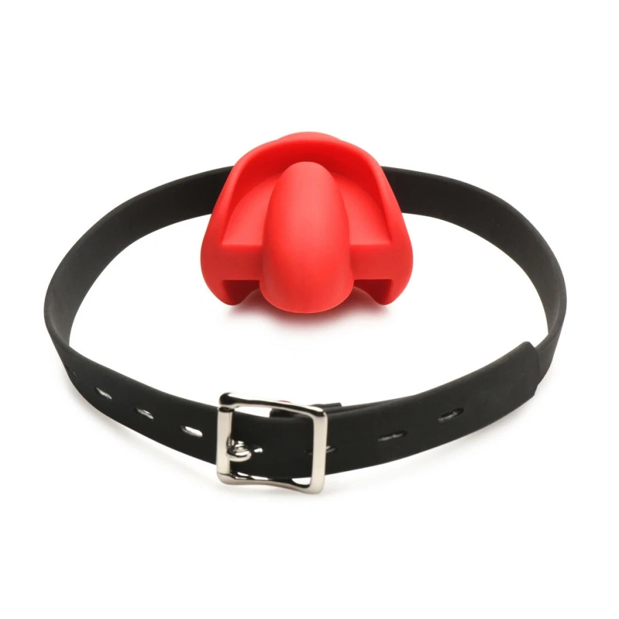 XR Brands Gag Order Extreme – knebel silikonowy z regulowanym paskiem, czerwony