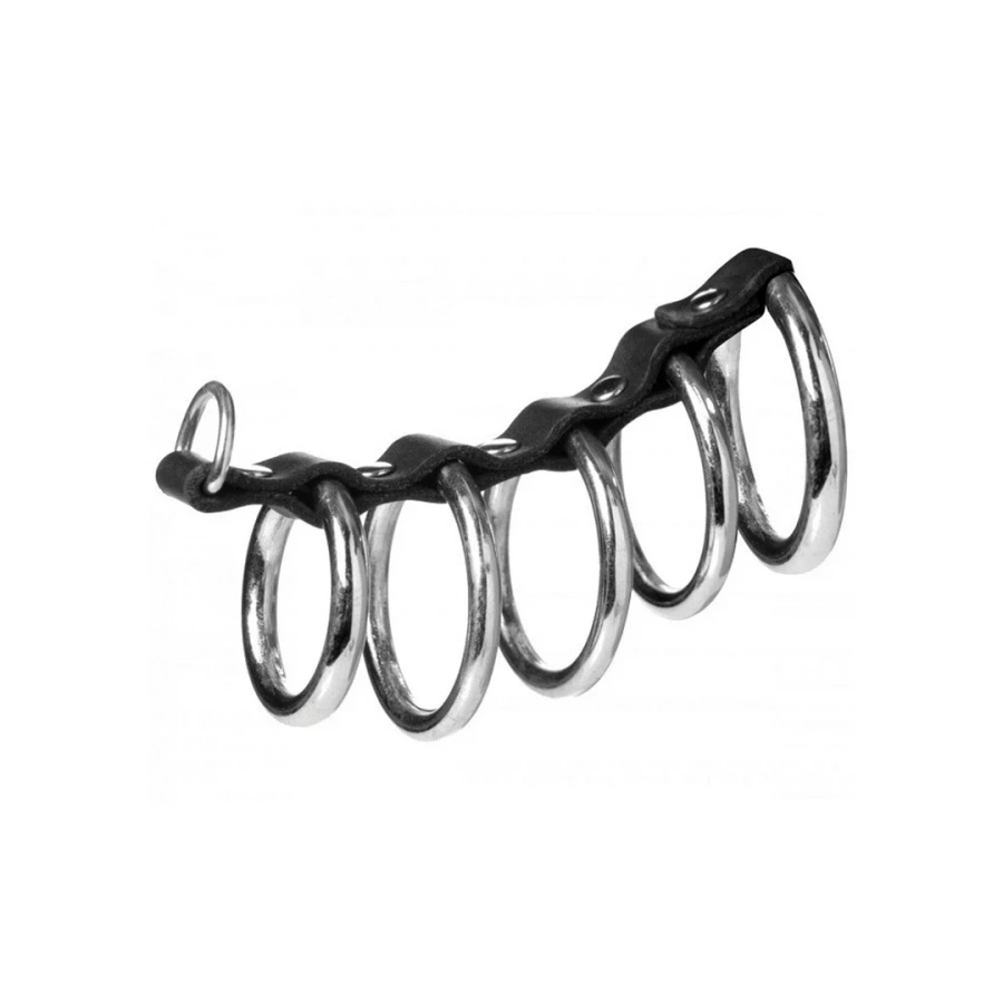 XR Brands Gates of Hell zestaw 5 stalowych pierścieni z D-ringiem