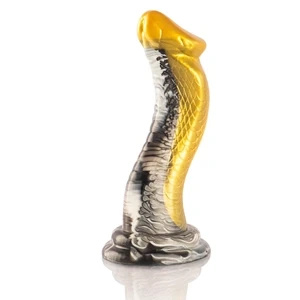 EPIC Drakon – silikonowe dildo, żółta kobra, 205 mm