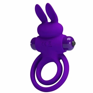 Pretty Love Bunny Ring wibrujący pierścień silikonowy, 10 trybów