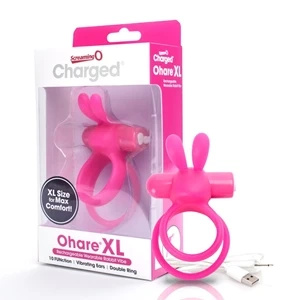 Screaming O Charged Ohare XL Pink podwójny pierścień wibrujący, silikonowy, ładowany