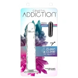 Addiction Crystal Addiction Vertical dildo z TPE 18 cm z przyssawką, przezroczyste