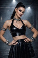 Top Wetlook Z Odkrytymi Plecami Sofia Czarny Demoniq