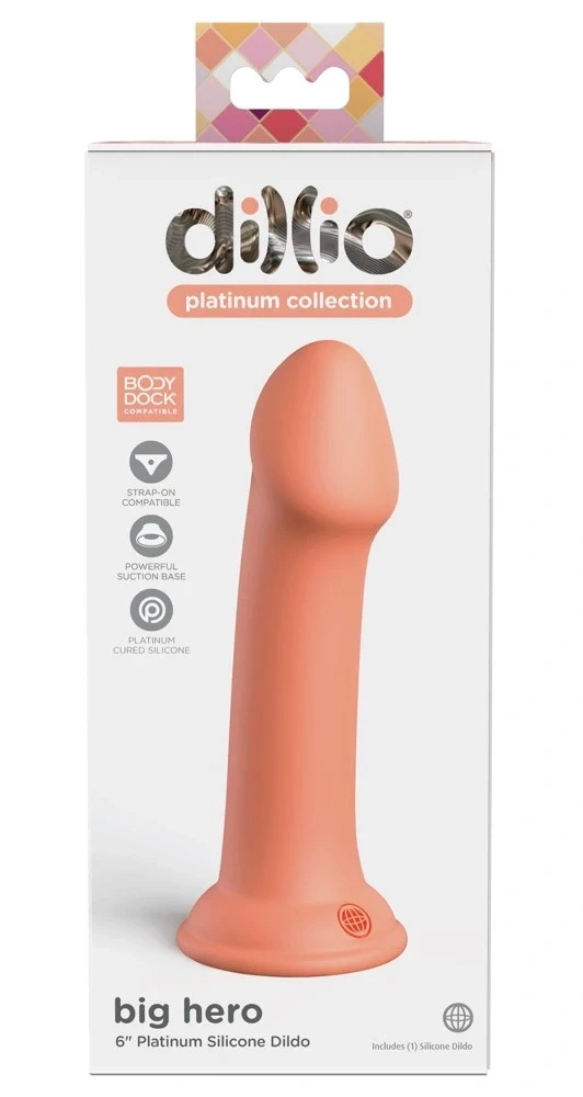 Dillio Platinum Big Hero 17,2 cm dildo silikonowe, pomarańczowe