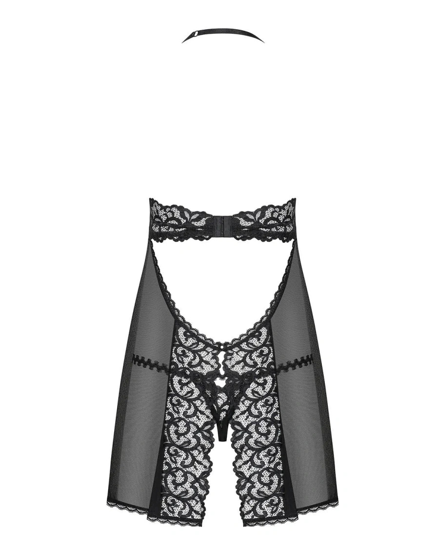 Joylace babydoll i stringi czarny - niezapomniana noc Obsessive