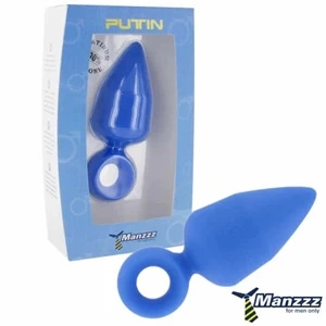 ManzzzToys Putin Blue – duży korek analny silikonowy, niebieski, 12 cm