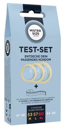 Zestaw prezerwatyw Test-Set 53-57-60 3 Condoms Mister.Size