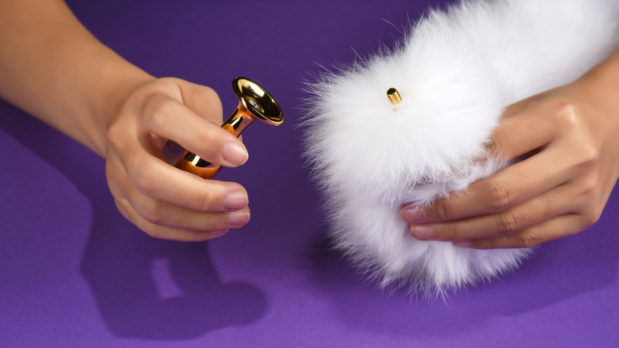 Odczepiany Metalowy Korek Z Lisim Ogonem Upko Fox Fur Tail Small Butt Plug UPKO