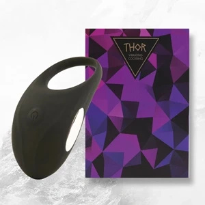 FeelzToys Thor Black – pierścień wibrujący, silikonowy, ładowany USB