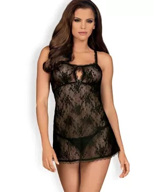 Behindy babydoll i stringi czarne - you sexy thing Obsessive