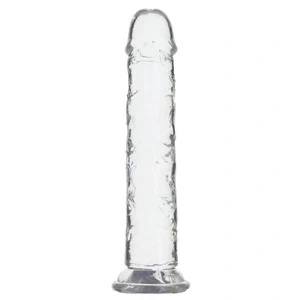 Addiction Crystal Addiction Vertical dildo z TPE 20 cm z przyssawką, przezroczyste
