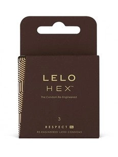 Lelo Hex Respect XL - prezerwatywy lateksowe mega cienkie i powiększane  (3 szt.)