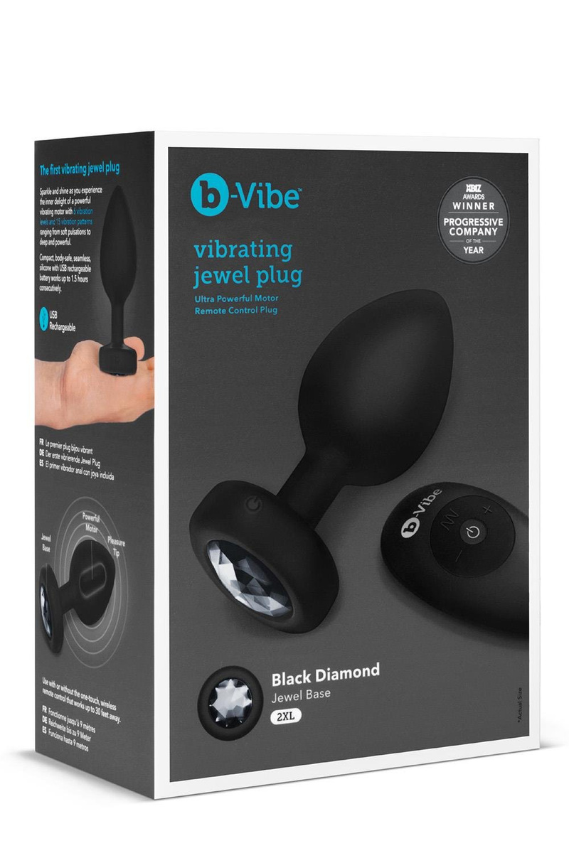 Korek analny Vibrating Jewel Plug Black b-Vibe