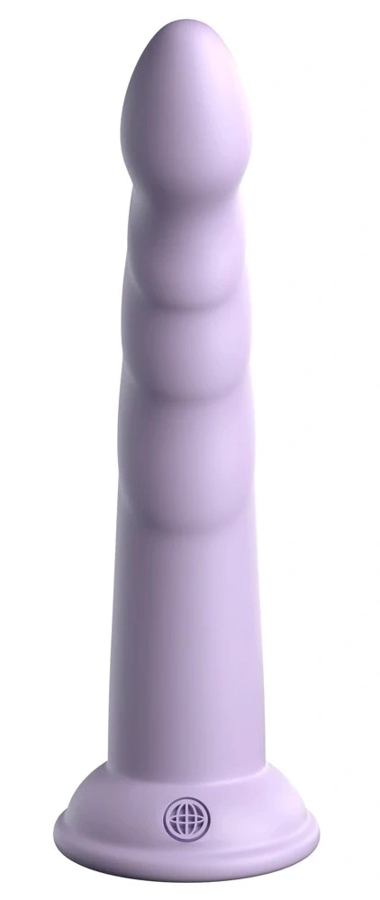 Dillio Platinum Slim Seven 19,7 cm dildo z rowkami, silikonowe, fioletowe
