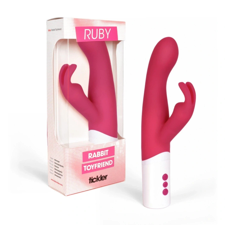 Tickler Vibes Ruby Rabbit Toyfriend – wibrator króliczek dwusilnikowy, silikonowy, 22,5 cm
