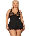Luvae babydoll i stringi czarne Obsessive