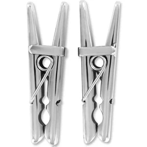 Metal Hard – klipsy zaciskowe stalowe na sutki, 8 cm, 2 sztuki