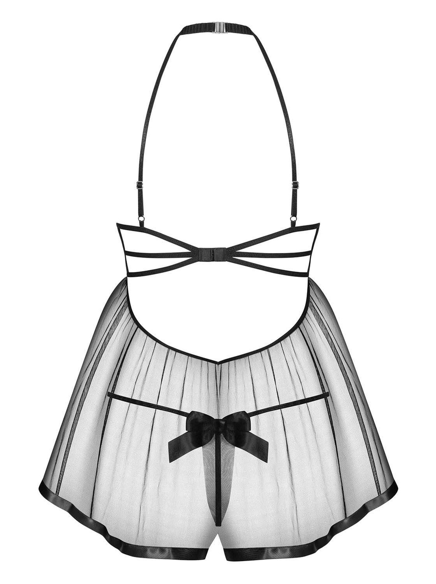 Delishya babydoll i stringi: czarny - wyjątkowa noc Obsessive