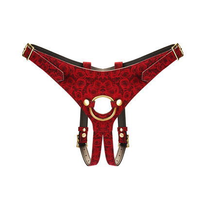 Kinbaku Ukiyoe Red Rosy Leather Strap On Harness Liebe Seele