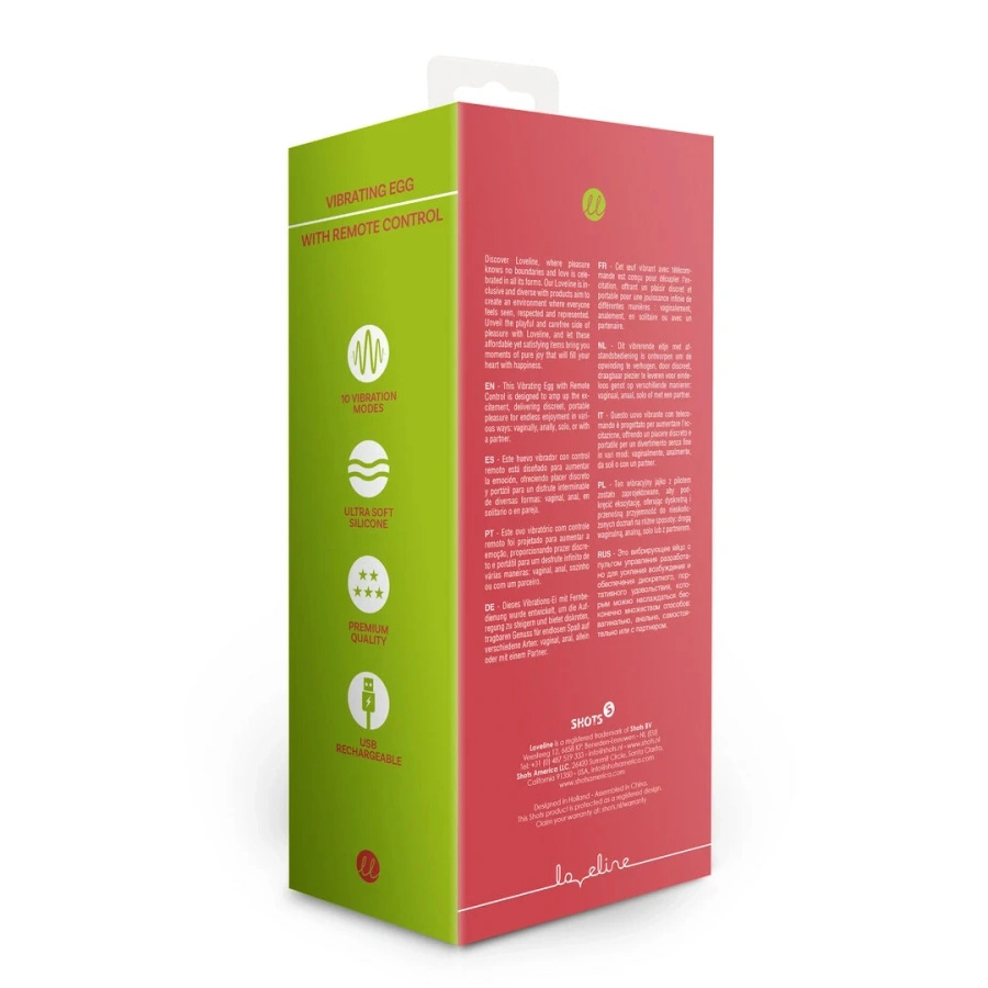 Loveline zestaw wibrujących jajeczek z pilotem Strawberry Red