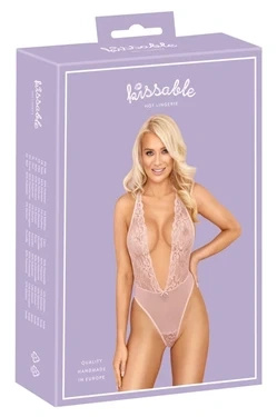 Kissable body koronkowe różowe, regulowane ramiączka, L/XL