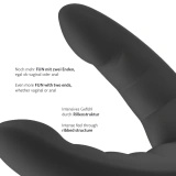 Fun Factory Ryde dildo podwójne z przyssawką, czarne, 12,3/10 cm