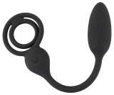 Rebel Cock and Ball Ring RC pierścienie z wibrującym korkiem analnym i pilotem, silikonowe