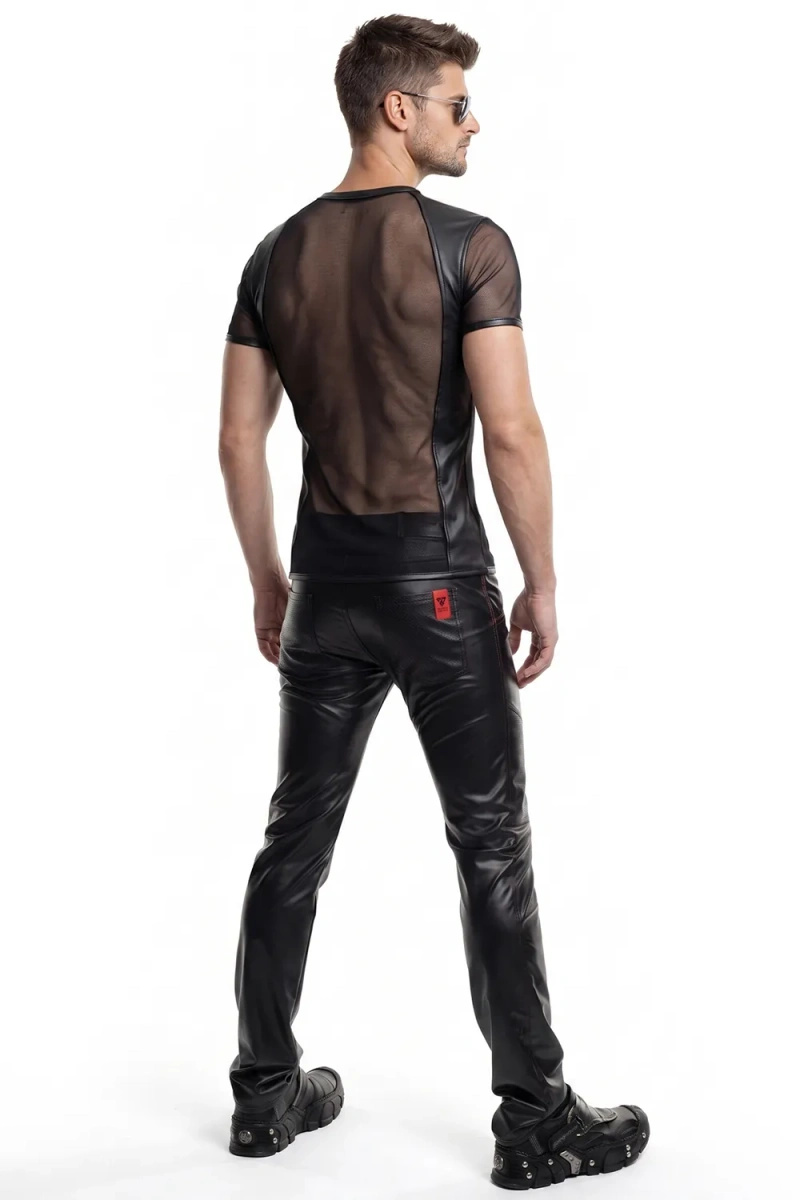 T-shirt Z Siateczki Z Panelami Wetlook Na Plecach Jonas Czarny Regnes