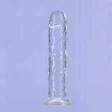Addiction Crystal Addiction Vertical dildo z TPE 18 cm z przyssawką, przezroczyste
