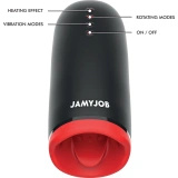 Jamyjob Spin-X masturbator z rotacją i podgrzewaniem, silikon, ładowalny