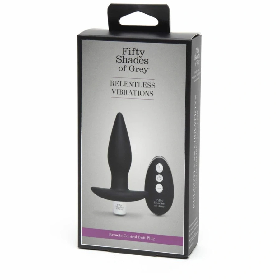 Fifty Shades of Grey Relentless Vibrations korek analny wibrujący z pilotem, czarny