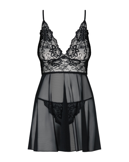 Idillia Babydoll Ze Stringami Czarna Obsessive