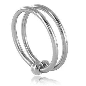 Metal Hard – stalowy podwójny pierścień intymny 30 mm, chromowany