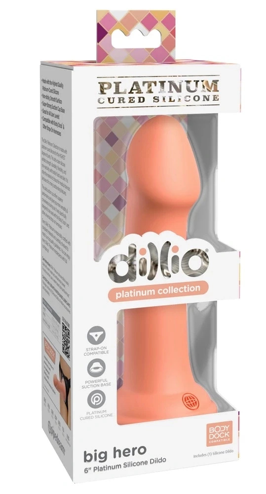 Dillio Platinum Big Hero 17,2 cm dildo silikonowe, pomarańczowe