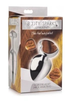 XR Brands korek analny ozdobny z tygrysim okiem, duży, aluminium, brązowy