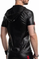 T-shirt Z Kapturem Wetlook Z Zamkiem Slim Fit Ettore Czarny Regnes