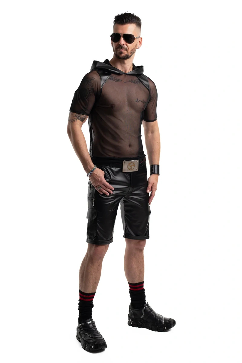T-shirt Siateczkowy Z Kapturem Wetlook Tito Czarny Regnes
