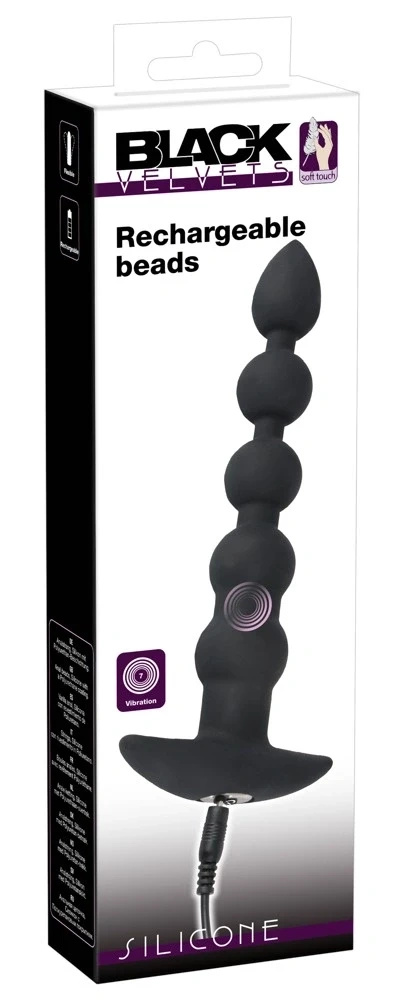 Black Velvets model 60383 – silikonowy korek analny z wibracją, czarny