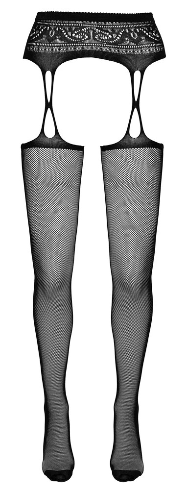 Cottelli Legwear rajstopy z pasem do pończoch siateczkowe L/XL