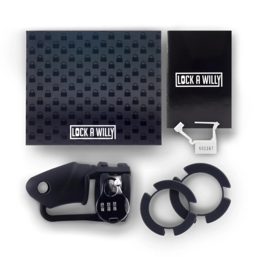 Lock a Willy – męski pas cnoty regulowany, zestaw z kłódką