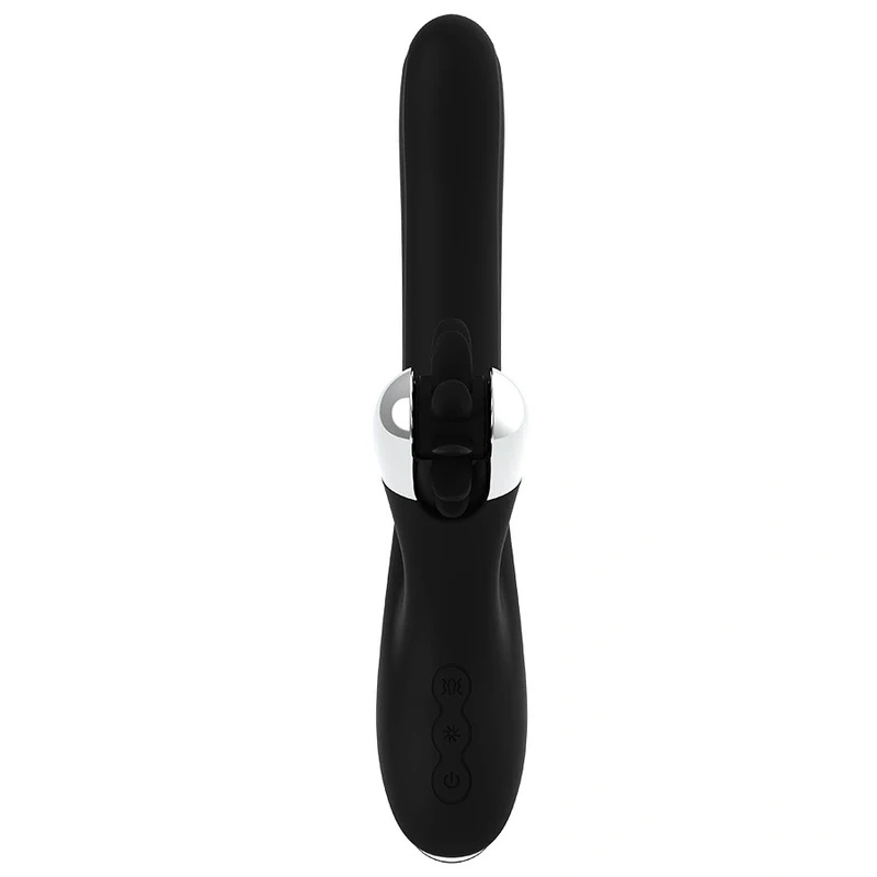 Black and Silver Storm Rotation Vibe – wibrator rotacyjny silikonowy, USB, 24 cm