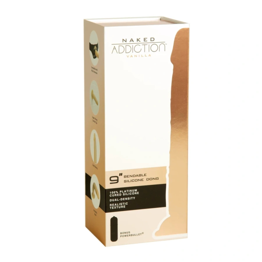 Naked Addiction Bendable 22,8 cm Vanilla dildo silikonowe z przyssawką