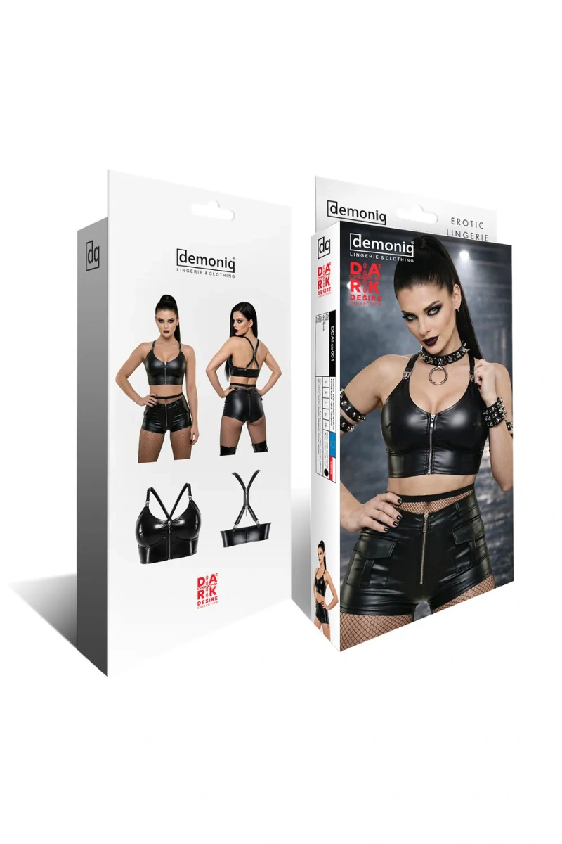 Top Krótki Wetlook Z Odpinanymi Ramiączkami Alice Czarny Demoniq